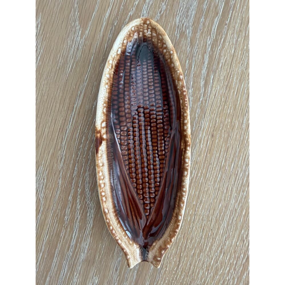 Vintage McCoy USA Brown Drip Glaze Corn-on-the-Cob Dish Holder 7316